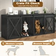 thumbnail image 3 of 94.5" XXXL Dog Crate Furniture for 2 Large Dogs, Farmhouse Dog Kennel TV Stand with Sliding Door and Removable Divider, Black, 3 of 6