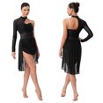 thumbnail image 6 of iiniim Lyrical Costumes for Women Chiffon Ballet Dance Dress Modern Contemporary Leotard Skirted Black S, 6 of 7