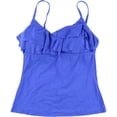 thumbnail image 1 of Tankini Kenneth Cole con gradas para mujer azul mediano, 1 of 2