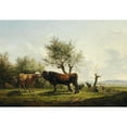 thumbnail image 3 of Friedrich August Matthias Gauermann 14x11 Black Modern Framed Museum Art Print Titled - A Cow Licking a Bull in the Pasture (1824), 3 of 5