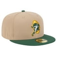 thumbnail image 3 of Men's New Era Tan Green Bay Packers  Throwback Logo Main 59FIFTY Fitted Hat, 3 of 6