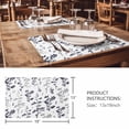 thumbnail image 3 of Placemats 1 Pack, Grey Black Botanical Woven Placemat, Linen Place Mats for Kitchen/Dining Tables, Watercolor Spring Floral Summer Leaf Washable Table Mats for Party, 3 of 8