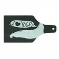 thumbnail image 1 of Yoga Cutting Board, Polar Bear Saying I Love Yoga Grunge Wildlife Illustration, Decorative Tempered Glass Cutting and Serving Board, Wine Bottle Shape, Charcoal Grey White, by Ambesonne, 1 of 1