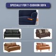 thumbnail image 3 of Stretch T-Cushion Cover with 3 Individual T-Cushion Covers (Sofa, Navy), 3 of 6
