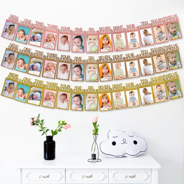 Gwong Decoración hogareña 13 unids foto tag tirar bandera guirnalda recién nacido bebé cumpleaños fiesta banner decoración Gwong 21045173