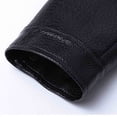 thumbnail image 5 of Atkumj Leather Jacket Men with Pockets Fashion Lapel Full Zip Bomber Jacket Casual Loose Solid Color Rain Coat Mens for City Walking XL, 5 of 8