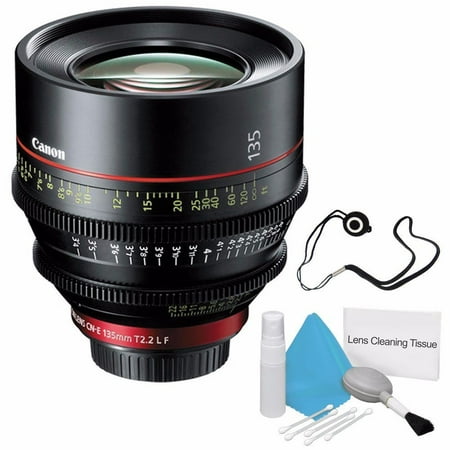 Canon CN-E 135mm T2.2 L F Cinema Prime Lens (EF Mount) (International Model no Warranty) + Deluxe Cleaning Kit + Lens Cap Keeper 6AVE Bundle