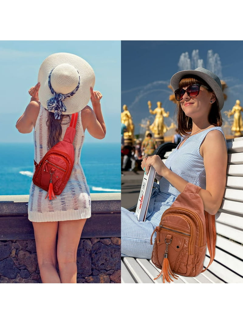 Women Crossbody Backpack PU Leather Waterproof Small Handbag Travel Shopping Amazon.com: Puwuzixi Backpack Purse for Women, PU Leather  main image 4