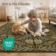 thumbnail image 4 of ODIKA 8'x10' Washable Area Rug Dining Under Academia Inspired Leafy Symmetrical Table Alfombras for King Size Bedroom Bed, Master Suite, Non-Shedding, Easy Care, 4 of 7