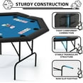 thumbnail image 5 of TEQIN Foldable Poker Table,8 Players Octagon Texas Holdem Poker Table with Collapsible Legs,Folding Game Table for Casino Leisure Game, Blackjack, Easy Assembly, 5 of 8