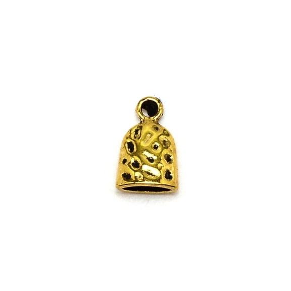 100 pc Tibetan style Zinc Alloy Charms Cadmium Free Lead Free Small Bell Antique Golden 14x9x5mm Hole: 2mm