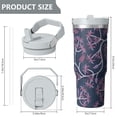 thumbnail image 4 of Modern 30oz Handheld Travel Tumbler with Handle – Double Wall Stainless Steel Insulated Cup, Flip Straw Lid, Leak-Proof & BPA-Free for Hot and Cold Drinks – Durable Coffee & Juice Mug White, 4 of 7