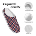 thumbnail image 5 of Lsque Red Blue Checked Pattern Womens Comfort Cotton on Scuff With Memory Foam and Anti-skid Sole Slipper-44/45, 5 of 7