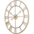 thumbnail image 6 of Champagne Gold Metal Wall Clock, Large Roman Numeral 24 Inch Wall Clocks for Living Room Decor,House Warming Gifts New Home, 6 of 6
