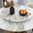 thumbnail image 4 of Italian Office Luxury Rock Board Dining Table Turntable Modern Simple Household Kitchen Table And Chair Bedroom Set Furniture My Lux Decor Round, 4 of 11