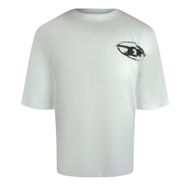 Diesel T-Shirt Boxy en Coton avec Logo pour Hommes