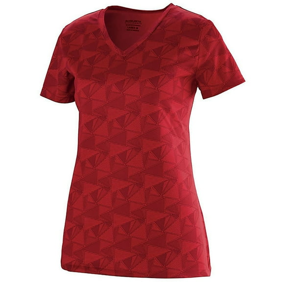 Augusta XL Ladies Elevate Wicking T-Shirt Red/Black Print 1792