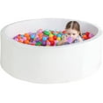 thumbnail image 1 of TrendBox 47inch Extra Large Memory Foam Ball Pit for Baby, Coral Fleece Toddler Soft Round Ball Pool - White, 1 of 7