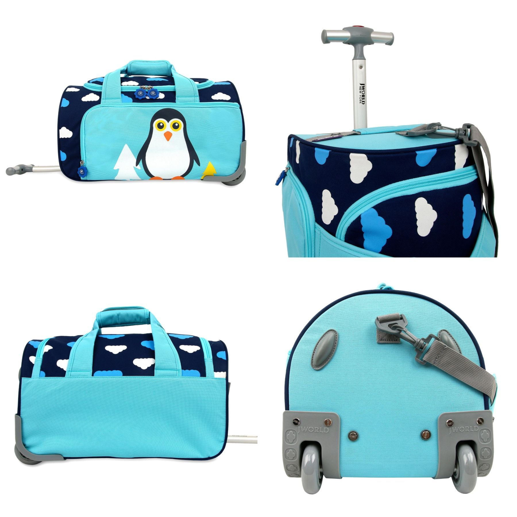J World Boys and Girls Kids travel Duffle Bag with Wheels