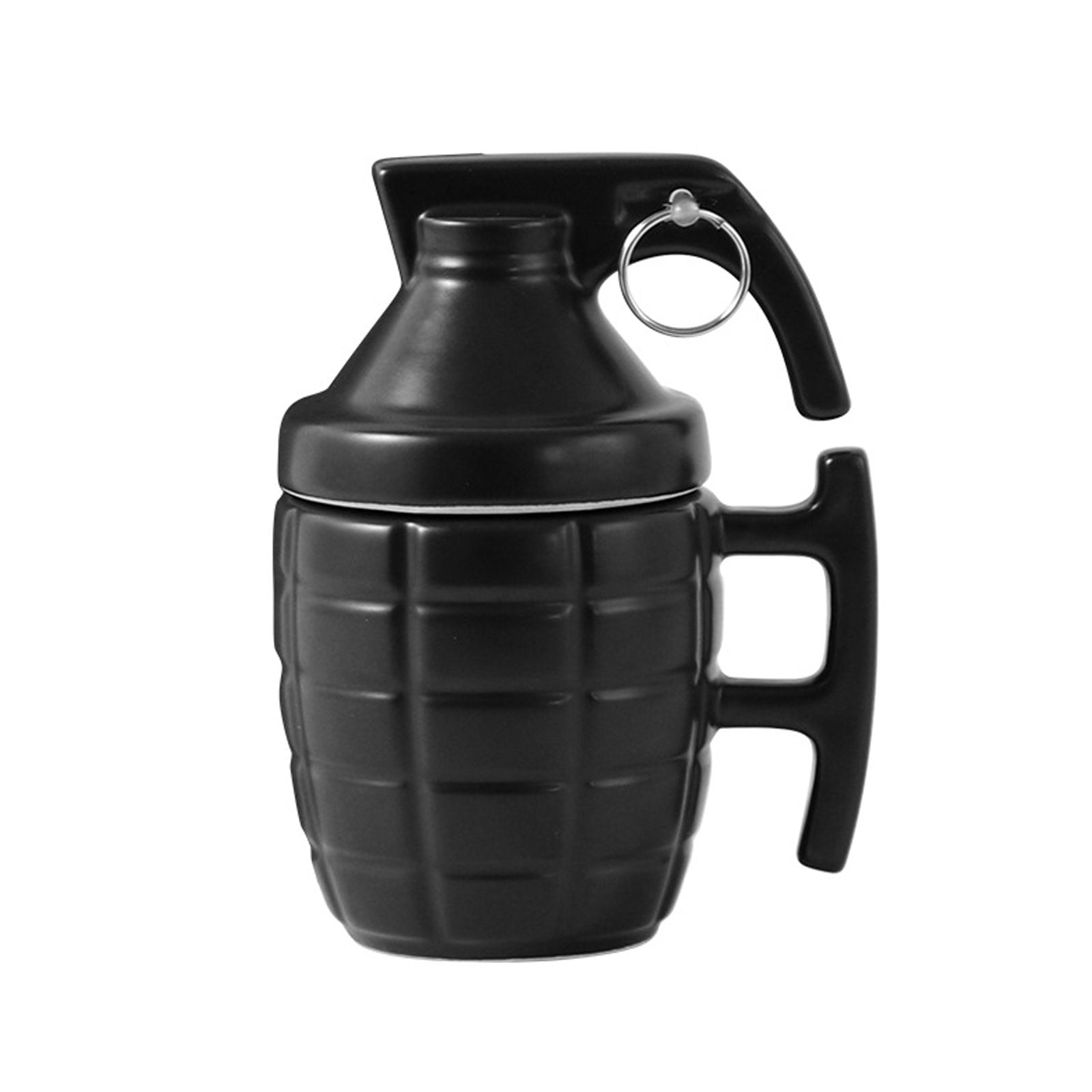 Small Black Sugar Bowls With Lid, Grenade Shaped Military Real Mug Cup