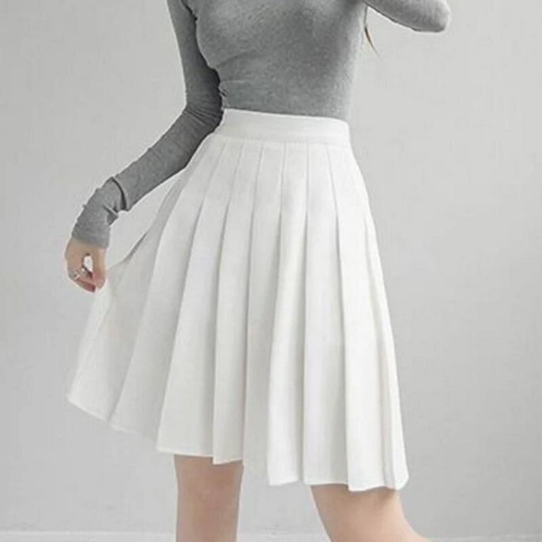 Grey pleated skirt 90s hot sale