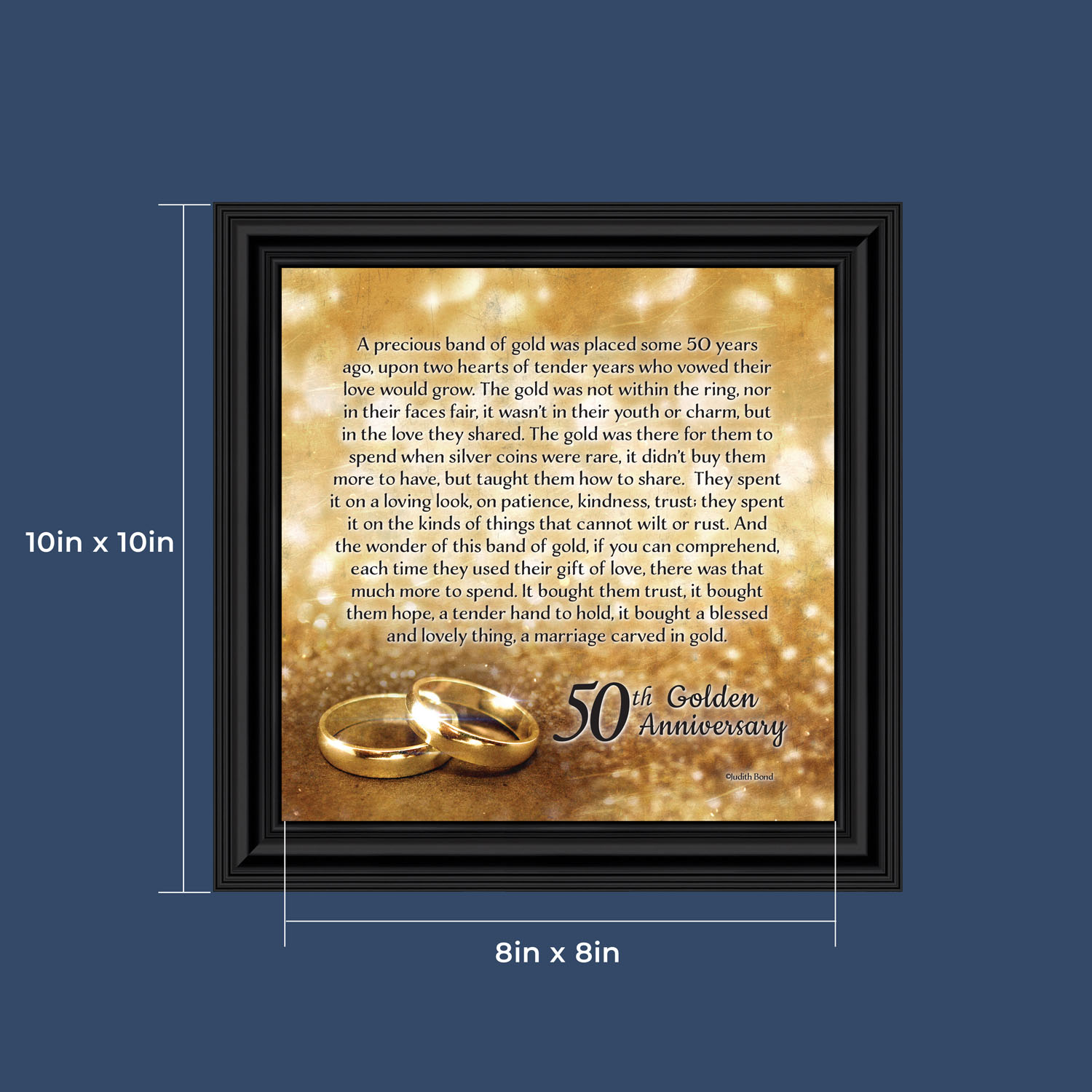 50th Wedding Anniversary Gifts for Parents, 50th Anniversary Decorations for Party, Golden Anniversary 50 Year Gifts, 50th Anniversary Gifts for Couples, Gift with 50th Anniversary Card 8608B - image 2 of 8