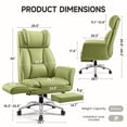 thumbnail image 2 of COOLHUT Big and Tall Office Chair, 450lbs Home Office Desk Chair with Flip Armrests Adjustable Headrset, Executive Reclining Office Chair with Footrest, Wide Home Desk Chair, Green, 2 of 11