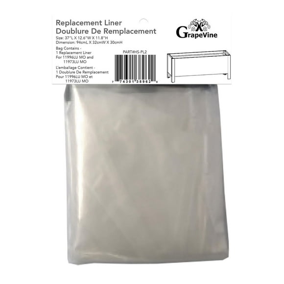 Doublure de remplacement en plastique pour jardinière rectangulaire 11973Lu MO et 11996Lu MO