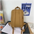 thumbnail image 6 of Canvas Backpack Female Student Portable School Bag Female Retro Portable School Backpack, 6 of 7