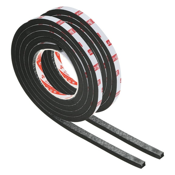 Uxcell 3/8"W x 3/8"T x 6.6Ft EVA Double Sided Foam Tape, 2Rolls, Black
