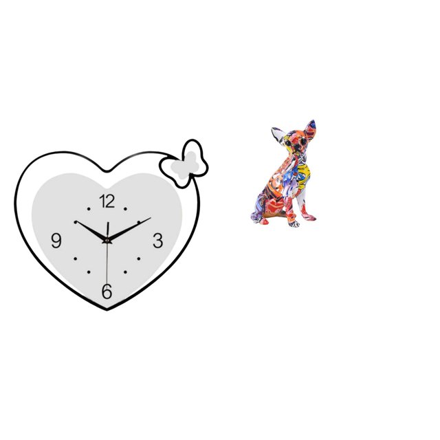 Reloj De Pared Acrílico Creativo Y Escultura De Estatua De Perro Colorida, Arte Decorativo único Para Sala De Estudio, Cafetería, Oficina Y Decoración De Sala De Estar.