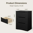 thumbnail image 5 of Asofer 3 Drawer Dresser, Chest of Drawers for Bedroom, Living Room, Nightstand, Black, 5 of 5