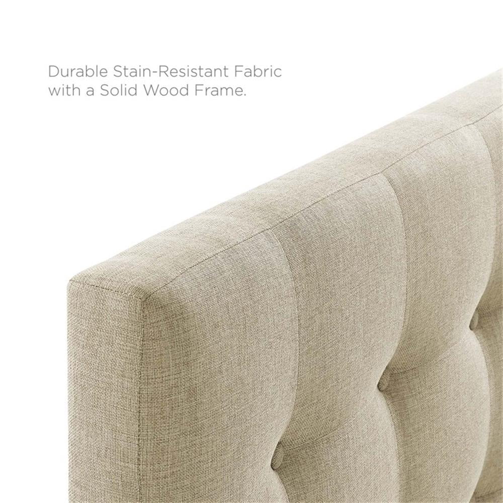 Hawthorne Collections Polyester Upholstered Beige Headboard Panel King Tufted 78.5"W x 22.5"H x 3.5"D