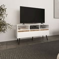 thumbnail image 3 of Depot E-Shop Barrow TV Stand, 3 Drawers, 3 Shelves, White / Natural Oak, 3 of 7