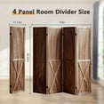 thumbnail image 4 of 4 Panel Pegboard Wood Room Divider, 5.6Ft Pegboard Display Folding Privacy Screens, Peg Board Display Freestanding for Trade Show Craft Show Home Wall Organizer, Retro Brown, 4 of 18