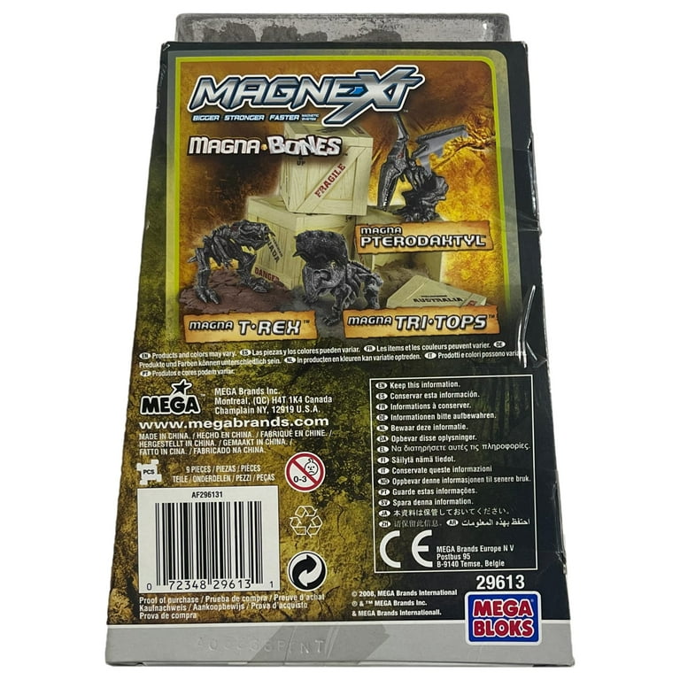 Mega Bloks Magnext Triceratops Magna Bones Tri-tops in Crate Set