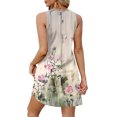 thumbnail image 5 of WTOBBY Women's Fashion Casual Printed V-Neck Button Vest Sleeveless Dress with Pocket, Floral Print for Summer Wear, Airy and Stylish Design for Vacation and Everyday Use,Light pink 2XL, 5 of 5