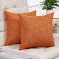 thumbnail image 1 of Set of 2 Fall Pillow Covers Rustic Linen Decorative Square Throw Pillow Covers 18x18 Inch(Orange), 1 of 5