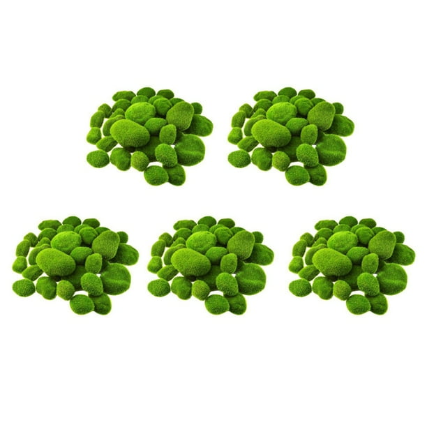 160 Piezas de 5 TamañOs de Rocas de Artificiales Decorativas Bolas de Verde Decoración de Falso para Arreglos Florales Jardines