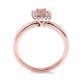 thumbnail image 3 of 1 Carat Princess Cut Morganite And Diamond Moissanite Halo Engagement Ring For Women In 14K Rose Gold, Promise Ring, Anniversary Gift, 3 of 3