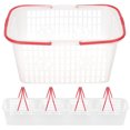 thumbnail image 3 of OUNONA Portable Plastic Fruit Basket with Strong Bearing Capacity for Storage Transparent Color Safe and Smooth Edges 5 Pieces, 3 of 6
