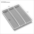 thumbnail image 2 of madesmart Large Utensil Tray, 3-Compartment Kitchen Drawer Organizer, Soft-Grip Lining, Non-Slip Feet, BPA-Free, White, 2 of 5