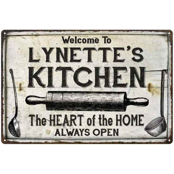 LYNETTE'S Kitchen Farmhouse Sign 16 x 24 Matte Finish Metal 116240033438