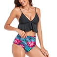 thumbnail image 3 of Bikini Estampado,Traje De Baño De Talle Alto Estampado Con Cuello En V Para Mujer Bikini Con Cuello En V Estética Elegante, 3 of 6
