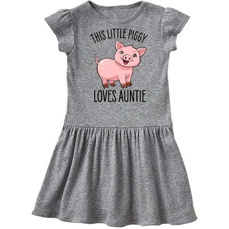 

Inktastic This Little Piggy Loves Auntie- cute Gift Toddler Girl Dress