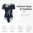 thumbnail image 5 of Picia Retro Flower Womens One Piece Swimsuits Modest Tummy Control Bathing Suits Lace Up Slimming Swim Suit-Medium, 5 of 9
