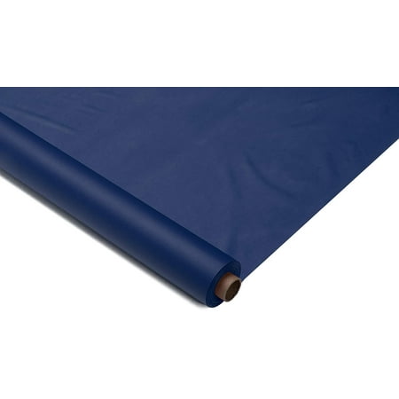 

300 ft Navy Blue Plastic Tablecloth Rolls - 300 ft. x 40 in - Disposable Plastic Navy Blue Table Cover Rolls