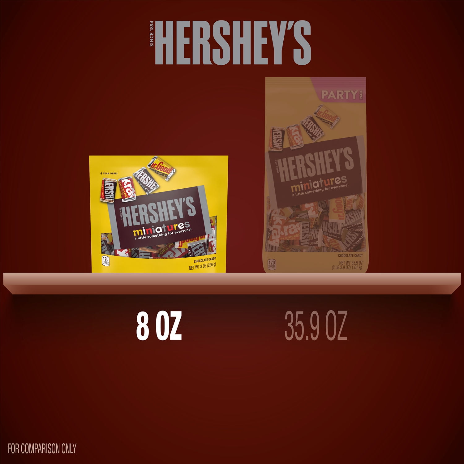 Hershey's Miniatures Assorted Chocolate Candy, Bag 8 oz