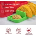 thumbnail image 4 of Fiesta Taco Plate with Dividers, Each Plate Includes 3 Taco Holders, 4 Pack-Taco Holders for Taco Nights and Taco Bar Green, 4 of 6