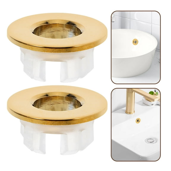 UPOUART Bathroom Sink Overflow Trim Ring Matte Gold Sink Overflow Ring Accessories Easy Install